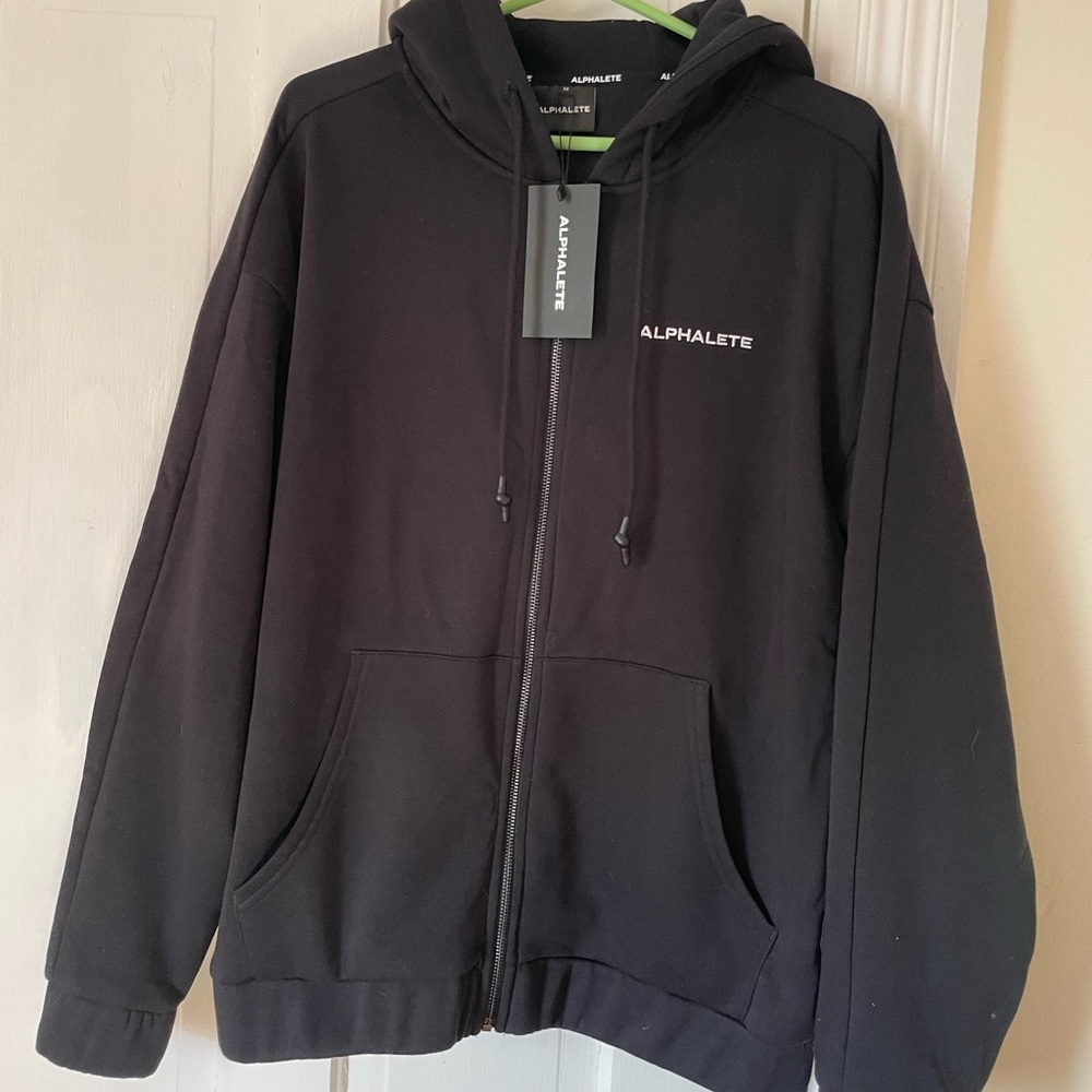 NWT Alphalete Men's Black Zip-Up Hoodie